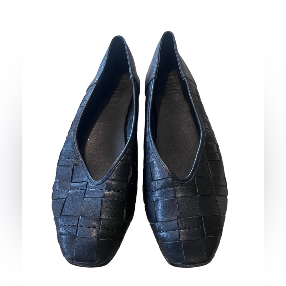 Frye Claire Woven Leather Flats – Black sz 9.5 - Picture 2 of 8